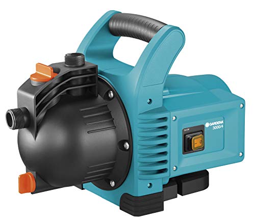 Gardena 1707-20 Gartenpumpe Classic 3000/4, Geräuscharm, große Einfüllöffnung, Wasser-Ablassschraube, lange Lebensdauer (Motorleistung 600 W, Fördermenge 3100 l/h, Max. Druck: 3.6 bar)