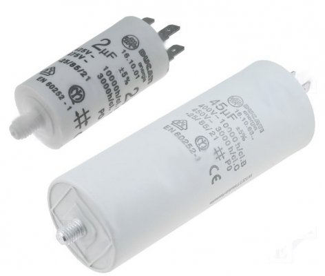 Anlauf Betriebskondensator mit STECKER (Motorkondensator) 25uF 25µF
