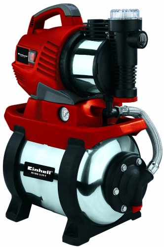 Einhell RG-WW 1139 N Hauswasserwerk, 1100 Watt, 4100 l/h Fördermenge, 20 l Edelstahl-Behälter, Edelstahl-Anschlüsse, Manometer