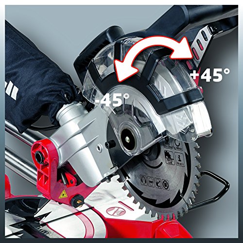 Einhell Zug Kapp Gehrungssäge TC-SM 2131 Dual (1800 W, Sägeblatt Ø 210 mm, Schnittbreite 310 mm, schwenkbarer Sägekopf, Laser) - 5
