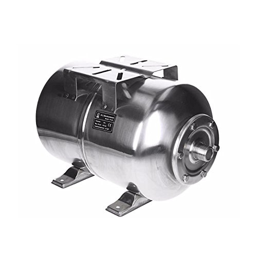 ECD Germany Edelstahl Druckkessel für Hauswasserwerk 24L Membrankessel Kessel mit EPDM Membran 1 Zoll Anschluss max. Druck 6 Bar Druckbehälter Ausdehnungsgefäß