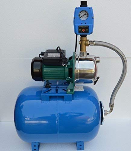 Hauswasserwerk Membrankessel 50Liter Pumpe INOX Edelstahl 1,1kW Fördermenge: 3600l/h + Pumpensteuerung + Trockenlaufschutz.