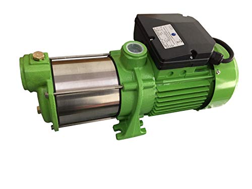 Hauswasserwerk 80 Liter mit Gartenpumpe Kreiselpumpe (HMC 145-4SH) Leistung 1100 Watt INOX (Edelstahl) Fördermenge: 8700l/h – Schaufelräder aus Edelstahl/INOX – robuste und rostfreie Edelstahlwelle, Förderhöhe: 50m + Pumpensteuerung EPC-4 mit Trockenlaufschutz + Manometer. - 3