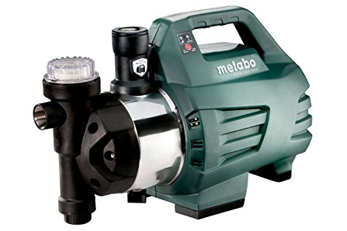 Metabo 600979000 Hauswasserautomat / Hauswasserwerk HWAI 4500 INOX | +Gewindedichtband, Filterschlüssel | Kompakt / Trockenlaufschutz (1300 W | Fördermenge 4500 l/h | 4.8 bar)