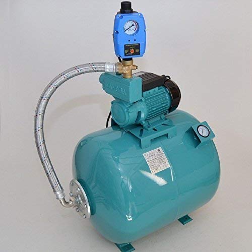 Hauswasserwerk 80 L mit Manometer Pumpe WZ750 750Watt Fördermenge: 2880l/h integrierter thermischer Motorschutzschalter + Pumpensteuerung mit Trockenlaufschutz + Rückschlagventil.