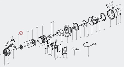 Hauswasserwerk JET110S Ersatzteil Lüfterrad Gartenpumpe Garten Pumpe - 3