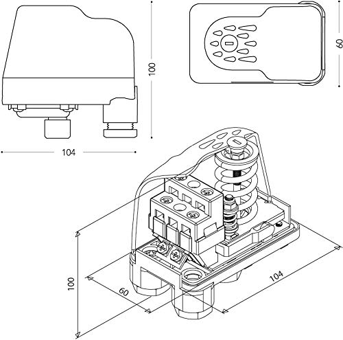 Druckschalter PM/12 für Hauswasserwerk (1/4″ IG Überwurfmutter) - 2