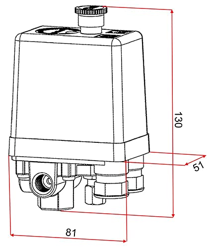 Druckschalter 230V für Kompressoren 10A 3-12bar Luftkompressoren Hauswasserwerke - 5