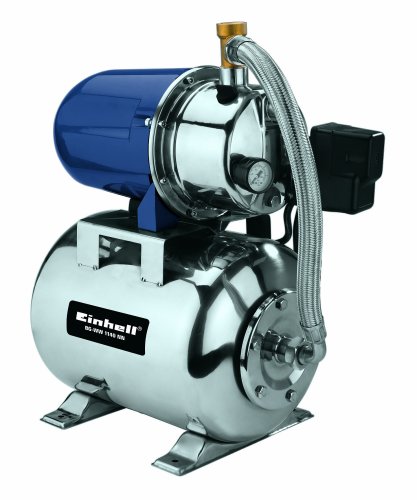 Einhell Hauswasserwerk BG-WW 1140 NN (1100 W, 4000 l/h Fördermenge, 24 l Behälter, Edelstahlpumpengehäuse, Manometer)