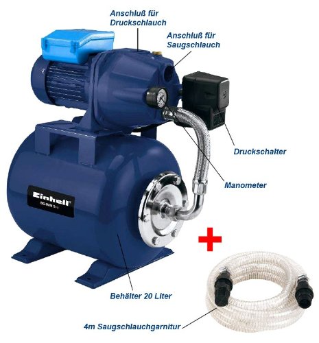 Einhell BG-WW 911 Set Hauswasserwerk-Set inkl. 4 m Schlauchgarnitur - 2