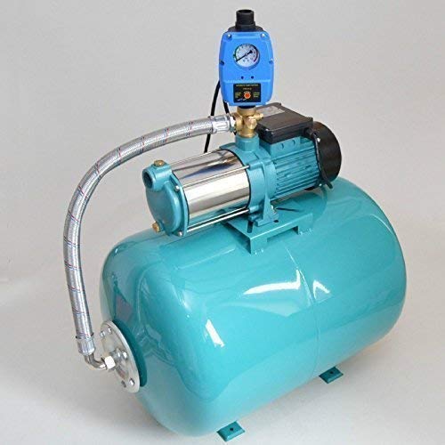 Hauswasserwerk 100 Liter Membrankessel + Pumpe MHI1300 Watt Fördermenge: 6000l/h + Pumpensteuerung + Trockenlaufschutz zum Schutz der Pumpe.