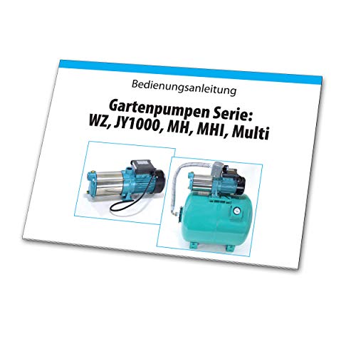 100 Liter Hauswasserwerk Pumpe MH1300Watt INOX Edelstahl Fördermenge: 6000l/h mit integrierten thermischen Schutzschalter + Rückschlagventil + Druckschalter. - 3