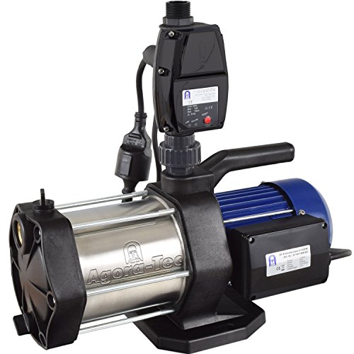 Agora-Tec® AT-Hauswasserwerk-5-1300-5DW-1L, 5 stufige Kreiselpumpe mit max: 5,6 bar und max: 5400l/h, inkl. Druckschalter mit Trockenlaufschutz und Vorfilter - 2