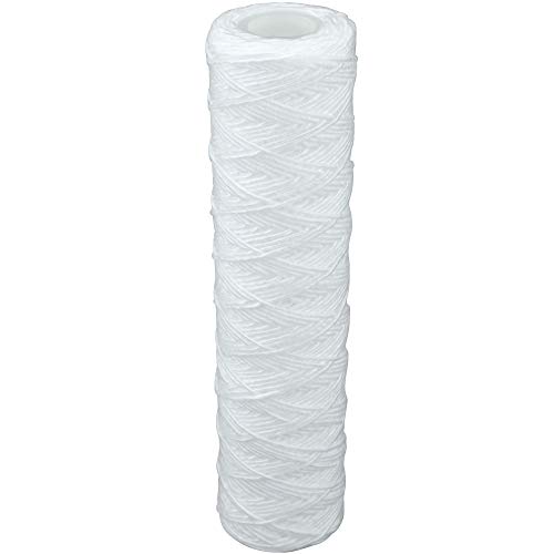 GPV-AT1Y. 10 Zoll Pumpen- Vorfilter Wasserfilter für Hochdruckreiniger, Hauswasserwerk, Garten Pumpen, Schmutzfilter, Sandfilter, Teichfilter, Wasserdurchfluss bis 5.000 l/h Anschlussgewinde IG-1 Zoll, Faser Filtereinsatz 10 Zoll - 2