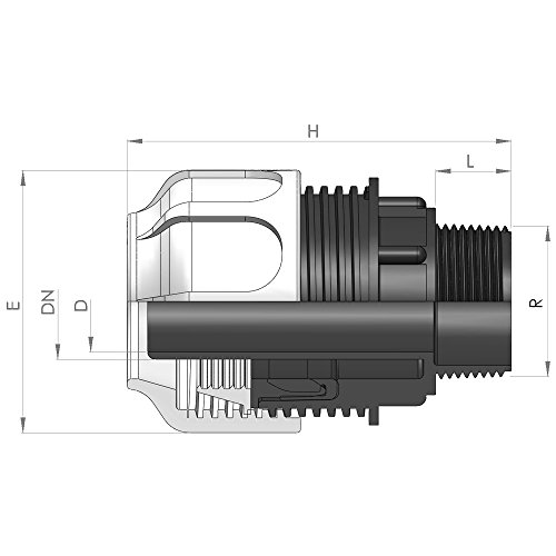 Bucchi Druckschlauch Anschluss DN 20 25/32″ mit IG 24,2mm 3/4″ BDFast - 2