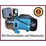 Kreiselpumpe Gartenpumpe JY1000 1100 Watt Förderleistung 3600 L/h 5 bar + Druckschalter für Hauswasserwerk + integrierter thermischer Motorschutzschalter + Manometer. - 3