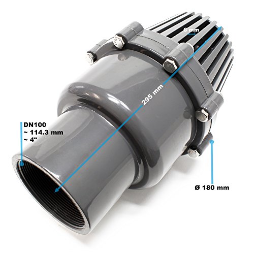 Fußventil 102 mm 4 Zoll mit Rückschlagventil und Kunststoffsaugkorb - 2