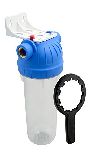 Gehäuse 10" Anschluß 1" für Filter für Hauswasserwerk, Gartenpumpen Vorfilter Nachfilter, Schmutzfilter, Sandfilter, 5000 l/h, Wasserfilter Anschluss 1 Zoll Innengewinde. ohne Filtereinsatz