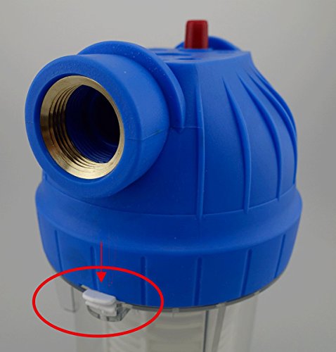Gehäuse 10″ Anschluß 1″ für Filter für Hauswasserwerk, Gartenpumpen Vorfilter Nachfilter, Schmutzfilter, Sandfilter, 5000 l/h, Wasserfilter Anschluss 1 Zoll Innengewinde. ohne Filtereinsatz - 5