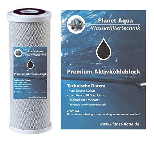 Filtergehäuse SET 10 Zoll mit 3/4″ Wasseranschluß + 2 x AKTIVKOHLE FILTER BLOCK Patrone, 1 x GEHÄUSE – SCHLÜSSEL und 1 x WANDHALTERUNG als Vorfilter für Wasserfilter , Umkehrosmose Filtereinsatz Hauswasserwerk Brunnenwasser - 2