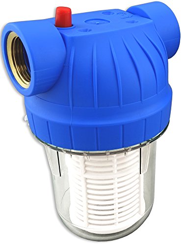 5Zoll Vorfilter für Garten Pumpen und Hauswasserwerke, Schmutzfilter Sandfilter. Pumpenvorfilter mit Filtereinsatz, Messing-Innengewinde 1Zoll (ca.30,9mm). NEUHEIT: Doppel O-Ring Dichtung. - 3
