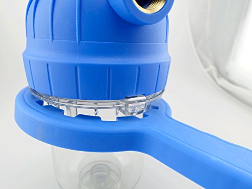 Nach- Vorfilter für Hauswasserwerk, Garten Pumpen. 10 Zoll Wasserfilter. Anschlussgewinde 1Zoll (ca.30,93mm). Filtereinsatz 10″. Schmutzfilter Sandfilter, 6000 l/h Pumpenvorfilter, Länge 320mm. Doppel O-Ring Dichtung. - 3