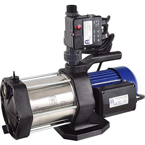Agora-Tec® AT-Hauswasserwerk-5-1300-10DW-1L, 5 stufige Kreiselpumpe mit max: 5,6 bar und max: 5400l/h, inkl. Druckschalter mit Trockenlaufschutz und Vorfilter - 2