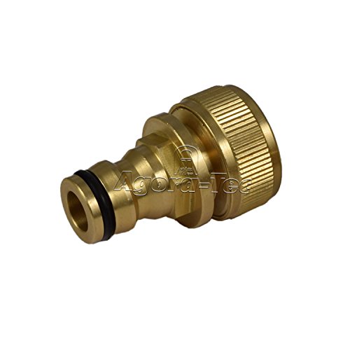 Agora-Tec® Messing Schlauchanschlussstück für 1/2 Zoll Gartenschlauch(Stecksystem und Schnellkupplung System) Industriequaltät
