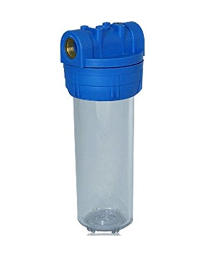 Filtergehäuse SET 10 Zoll mit 1/2″ Wasseranschluß / Gewinde + EISENFILTER , GEHÄUSE – SCHLÜSSEL und WANDHALTER als Wasser Vorfilter für Wasserfilter , Umkehrosmose Filter Anlage Hauswasserwerk Brunnenwasser Filter Garten Pool - 2