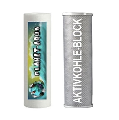 Wasserfilter Set – 5µ Sediment + Aktivkohle Block Filter 10 ZOLL – VORFILTER Filterkartusche für Osmoseanlage Umkehrosmose Filteranlage Filtergehäuse Trinkwasser Brunnenwasser Cartridge poolfilter Hauswasserwerk Eisen Filterpatrone Aquariumfilter - 2