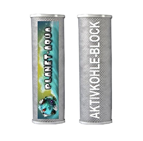 Filtergehäuse SET 10 Zoll mit 3/4″ Wasseranschluß + AKTIVKOHLE Block FILTER Patrone, GEHÄUSE mit Filterkartuscheals Vorfilter für Wasserfilter , Umkehrosmose Anlage Hauswasserwerk Brunnenwasser Garten Pool Bakterienfilter Geruch - 3