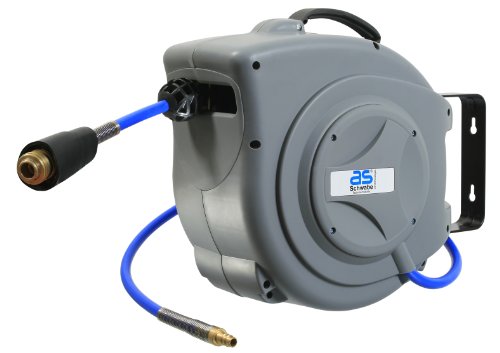 as-Schwabe 12613 Automatischer Druckluftschlauch-Aufroller mit 15 m hochflexiblem Polyurethan Druckluftschlauch