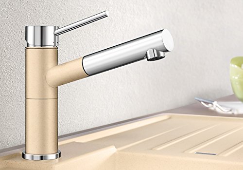 BLANCO ALTA-S Compact Küchenarmatur / Kompakter Einhebelmischer SILGRANIT-Look in Anthrazit-Chrom mit ausziehbarer Schlauchbrause / Hochdruck - 2