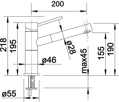 BLANCO ALTA-S Compact Küchenarmatur / Kompakter Einhebelmischer SILGRANIT-Look in Anthrazit-Chrom mit ausziehbarer Schlauchbrause / Hochdruck - 4