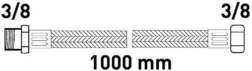 Armaturenschlauch für den Anschluss eines Wasserhahnes | 3/8 x 3/8 Zoll x 1000 mm | Flexschlauch | Verbindungsschlauch | Anschlussschlauch Armatur - 2
