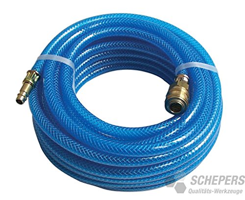 SWV 41404 Druckluftschlauch Gewebeschlauch Set, Länge10 Meter, 6mm innen