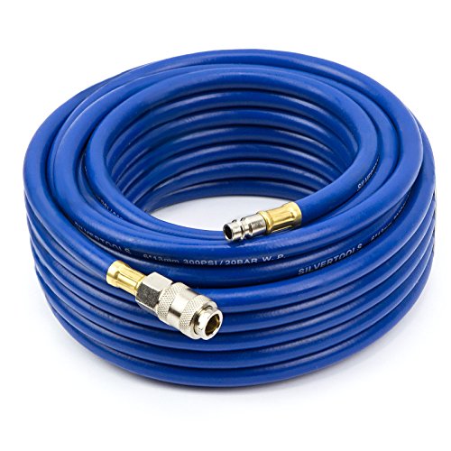 PROFI Gummi Druckluft Schlauch 6 x 13 mm 15m Schnellkupplung Kompressor 10552/15