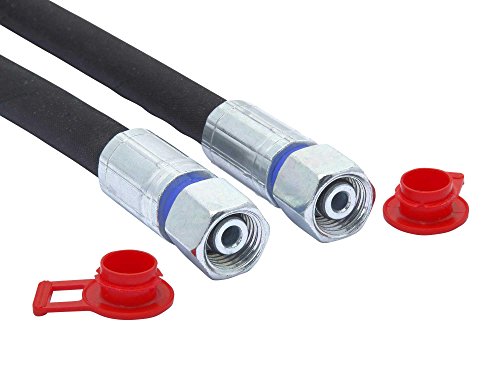 Hydraulikschlauch, DN10, M18x1,5mm DKOL, 330bar, EN 857, 2 SC, Länge 500-3000mm, Schlauchseele aus synth. Kautschuk mit Drahtgeflechteinlage aus hochfestem Stahldraht, inkl. Staubschutzkappen, Schlauchlänge:1.500 mm - 2