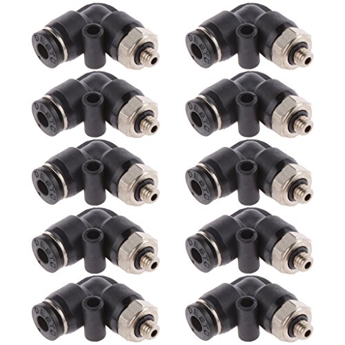 MagiDeal 10pcs Rohr OD 4mm to M5 Bsp Gewinde Pneumatische Winkelanschluss Luftarmaturen