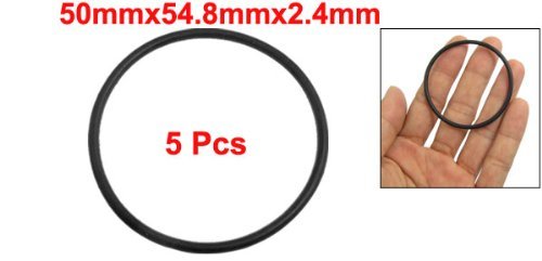 DealMux 5 Stück 50mm x 2.4mm schwarze Silikon-O-Ringe Dichtringe Dichtungen - 2
