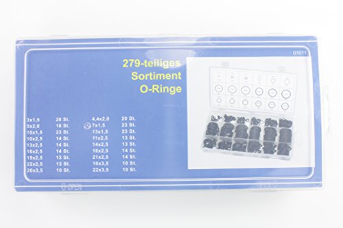 279 O-Ringe, Dichtringe, Dichtungsringe, Set, Sortiment, Sortiment Nr.: 01011 - 2