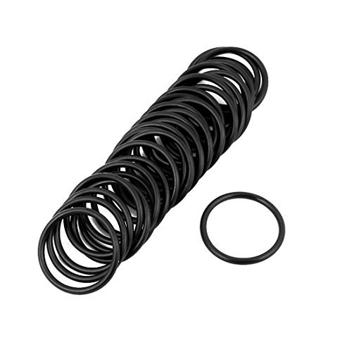 DealMux 30Pcs 24mm x 1.9mm Gummi-O-Ringe NBR Hitzebeständige Dichtring Grommets Schwarz