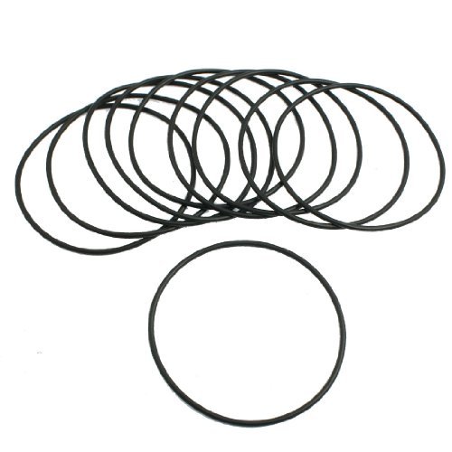 DealMux 2mm x 65mm Schwarz Gummidichtung O-Ring-Dichtung Unterlegscheibe Tüllen 10 Stück