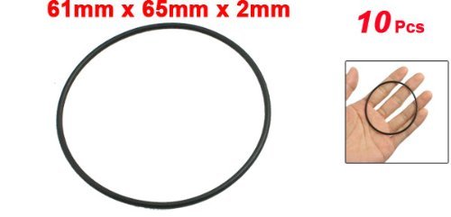 DealMux 2mm x 65mm Schwarz Gummidichtung O-Ring-Dichtung Unterlegscheibe Tüllen 10 Stück - 2