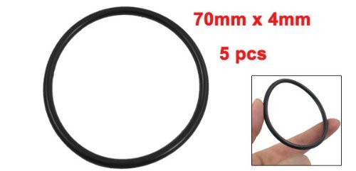 DealMux 5 Stück 70mm x 4mm Gummidichtung Ölfilter O-Ringe Dichtungen Schwarz - 2