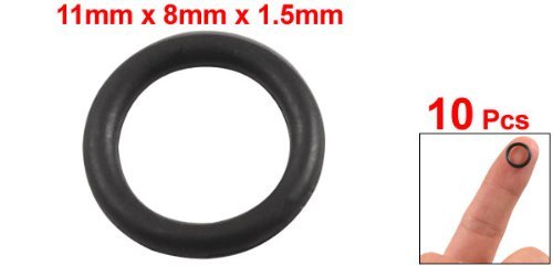 DealMux 10 Stück schwarz Gummiöldichtung O-Ring-Dichtungen 11mm x 8mm x 1,5mm - 2