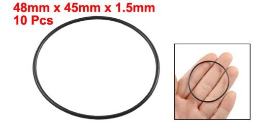 DealMux 10 Stück schwarze Gummiölfilter O-Ring-Dichtung Dichtung 48mm x 45mm x 1,5mm - 2