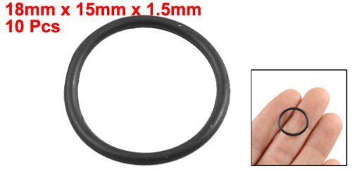 DealMux 10 Stück schwarze Gummiölfilter Dichtung O-Ring-Dichtung 18 mm x 15 mm x 1,5 mm - 2