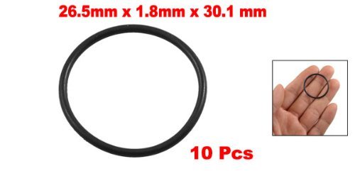 DealMux 10 Stück schwarze Gummi-O-Ring-Dichtring Sealing Dichtung 26.5mm x 1.8mm - 2