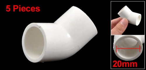 sourcingmap® PVC-U 25mm Entwässerung Rohr Adapter Verbinder 45 Grad Ellbogen Weiß 5 Stk de - 2